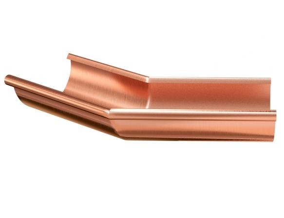 Водосток Aquasistem, система 125x90 - Угол желоба наружный медный 135° купить в Москве
