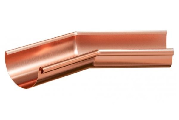 Водосток Aquasistem, система 125x90 - Угол желоба внутренний медный 135° купить в Москве