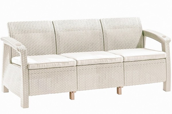 Трёхместный диван  Yalta Sofa 3 Seat белый купить в Москве