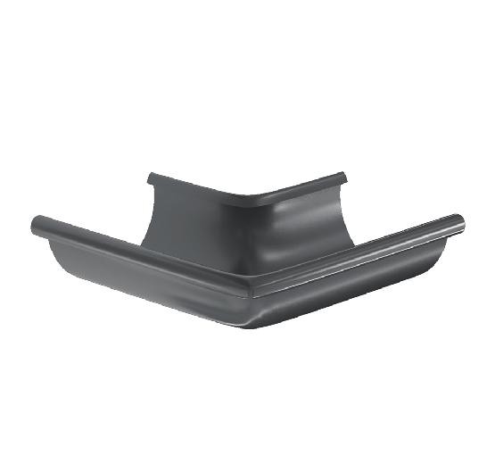 Водосток Aquasistem, система 125x90 -  Угол желоба, наружный 90° RAL 7024 Тёмно-серый купить в Москве