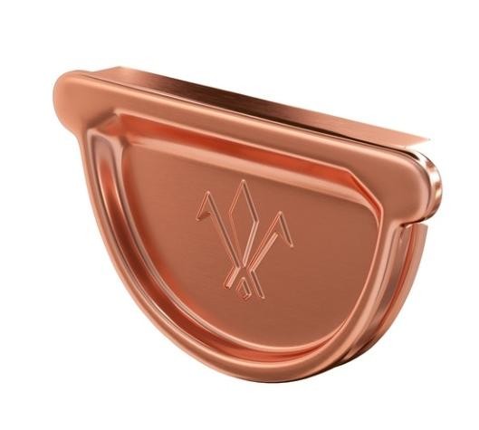 Водосток Aquasistem, система 125x90 - Заглушка желоба универсальная медная d125мм купить в Москве