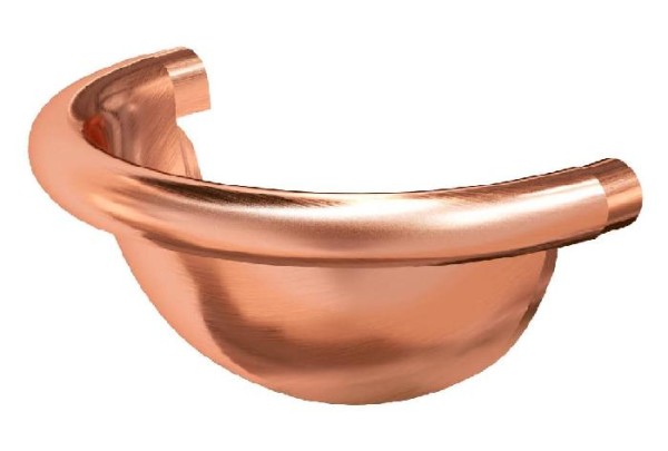 Водосток Aquasistem, система 125x90 - Заглушка желоба полукруглая медная d125мм купить в Москве