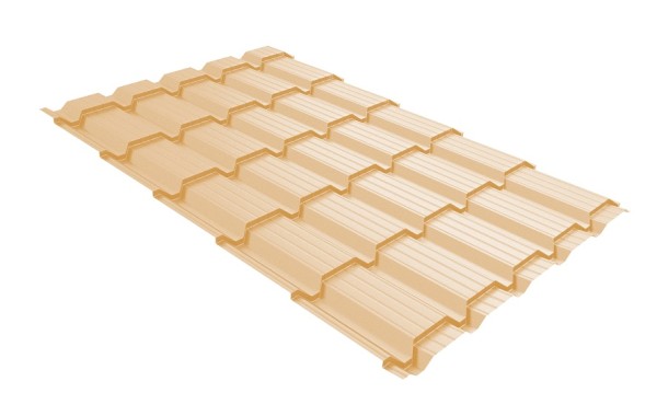 Металлочерепица GL квадро профи 0,45 PE RAL 1014 слоновая кость купить в Москве