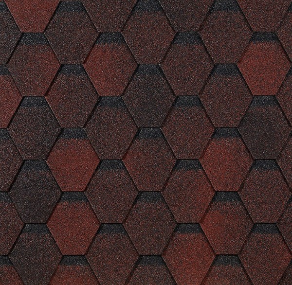 Гибкая черепица EURASIA Docke, Коллекция ШЕСТИГРАННИК Красный купить в Москве