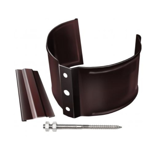 Водосток Grand Line 125x90 – Хомут трубы (на кирпич) RAL 8017 купить в Москве