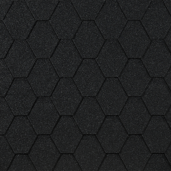 Гибкая черепица EURASIA Docke, Коллекция ШЕСТИГРАННИК Чёрный купить в Москве