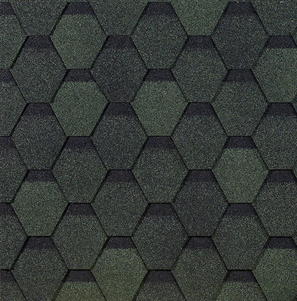 Гибкая черепица EURASIA Docke, Коллекция ШЕСТИГРАННИК Зелёный купить в Москве