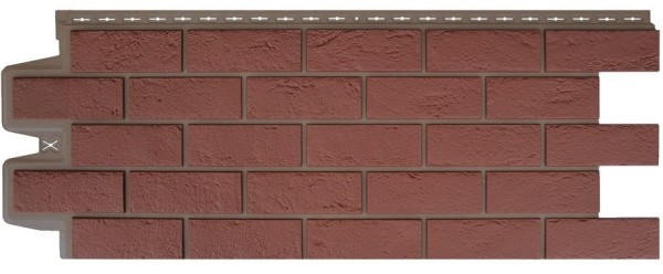 Фасадная панель Grand Line Состаренный кирпич Элит корица (махагон), ШОВ темно-бежевый купить в Москве