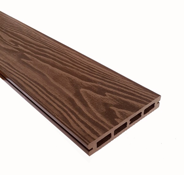 Террасная доска из ДПК Terrapol Смарт 3D Пустотелая с пазом Орех Милано купить в Москве