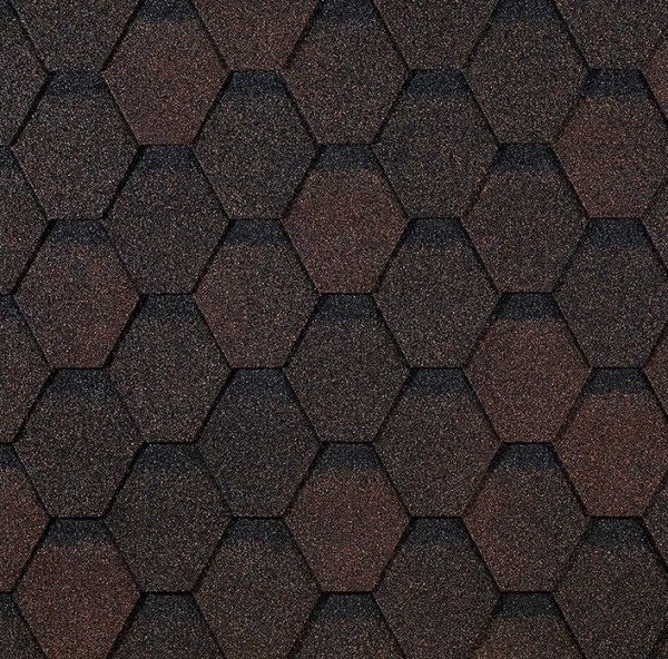 Гибкая черепица EURASIA Docke, Коллекция ШЕСТИГРАННИК Коричневый купить в Москве
