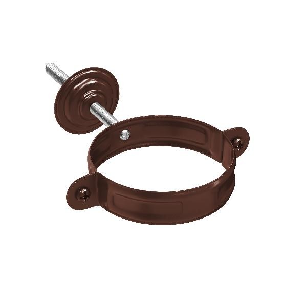 Водосток Aquasistem, система 150/100 - Комплект крепления трубы RAL 8017 Коричневый купить в Москве