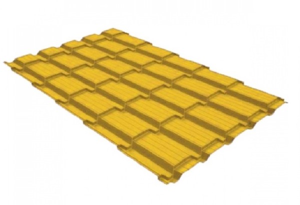 Металлочерепица GL квадро профи 0,45 PE RAL 1018 купить в Москве