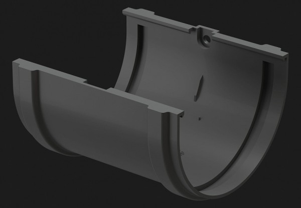 Соединитель желоба Docke Premium ПВХ - Графит купить в Москве