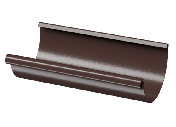 Желоб полукруглый D125 3 м Döcke STAL PREMIUM Шоколад, (RAL 8019) купить в Москве