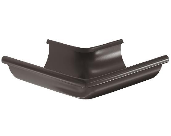 Водосток Aquasistem, система 125x90 -  Угол желоба, наружный 90° RR 32 Тёмно Коричневый купить в Москве