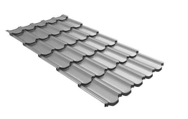 Металлочерепица квинта плюс с 3D резом 0,45 PE RAL 7004 сигнальный серый купить в Москве