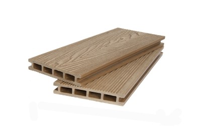 Террасная доска ДПК POLIVAN GROUP 3D+вельвет пустотелая двухсторонняя DENPASAR песочный