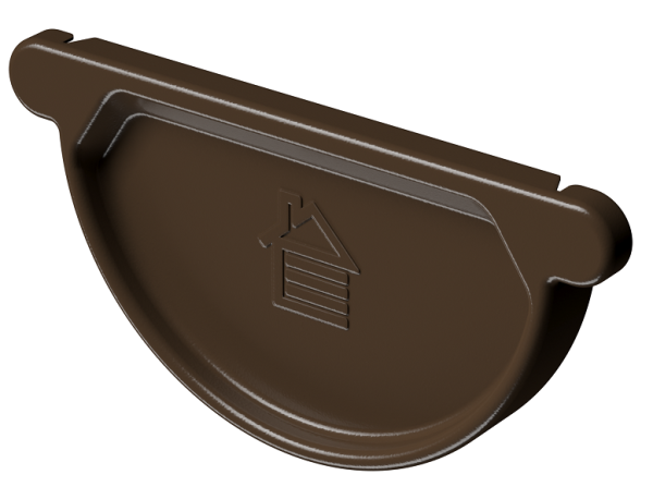 Заглушка желоба D125 Döcke STAL PREMIUM Каштан, (RAL 8017) купить в Москве