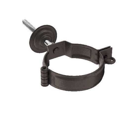 Водосток Aquasistem, Система 150/100 - Декоративный хомут трубы под метиз с комплектом крепления RR 32 Тёмно-коричневый matt купить в Москве