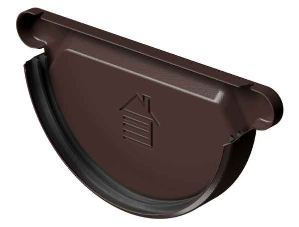 Заглушка желоба D125 Döcke STAL PREMIUM Шоколад, (RAL 8019) купить в Москве