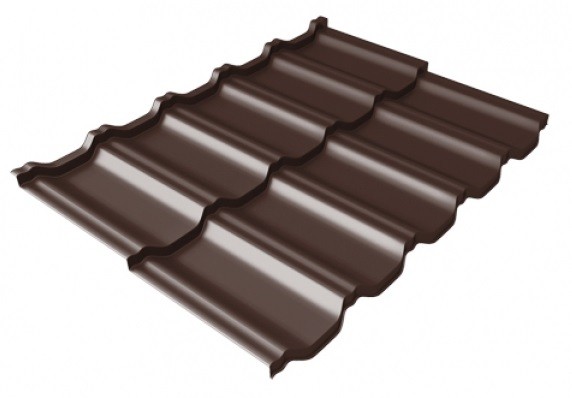 Металлочерепица модульная Квинта Uno Grand Line c 3D резом 0,5 Satin Мatt RAL 8017 шоколад купить в Москве