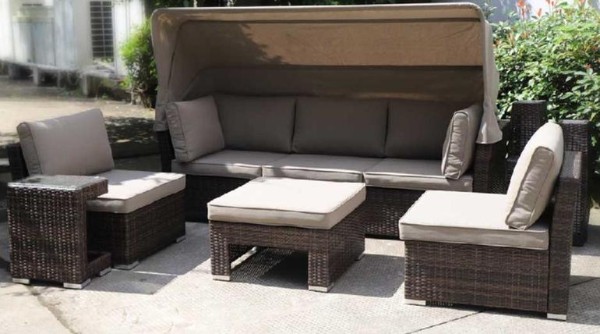 Диван-Трансформер AFINA плетеный из иск. ротанга AFM-320B Brown купить в Москве