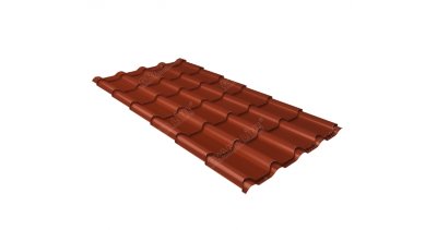 Металлочерепица камея GL 0,5 Atlas RAL 8004 терракота