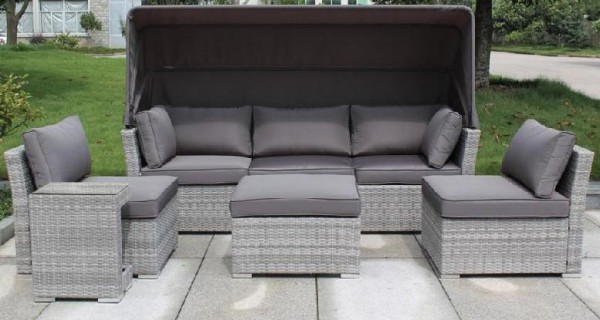 Диван-Трансформер AFINA плетеный из иск. ротанга AFM-320G Grey купить в Москве