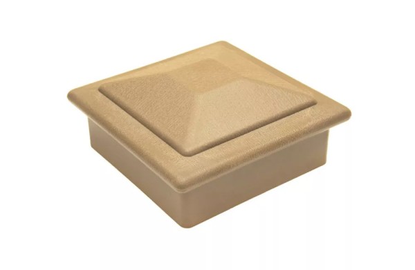 Крышка верхняя фигурная ПВХ для столба Deckart 100х100 Орех купить в Москве