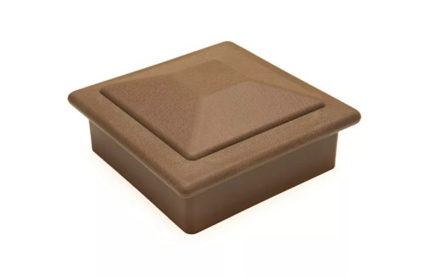 Крышка верхняя фигурная ПВХ для столба Deckart 100х100 Шоколад купить в Москве