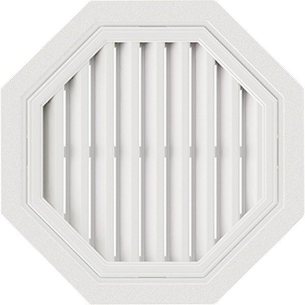 Восьмиугольная фронтонная вентиляционная решётка, Белая купить в Москве