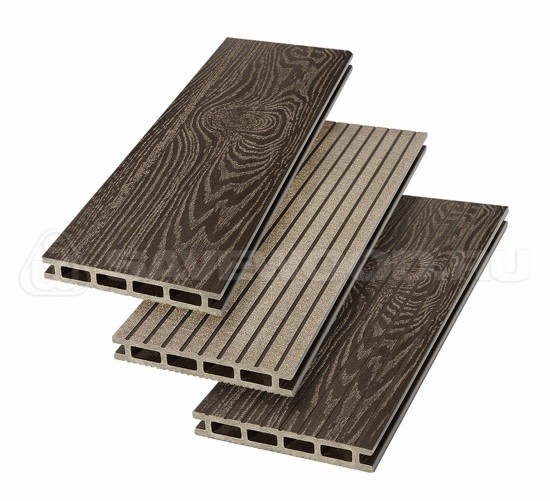 Террасная доска из ДПК SW Carpinus (T) — двухсторонняя темно-коричневый купить в Москве