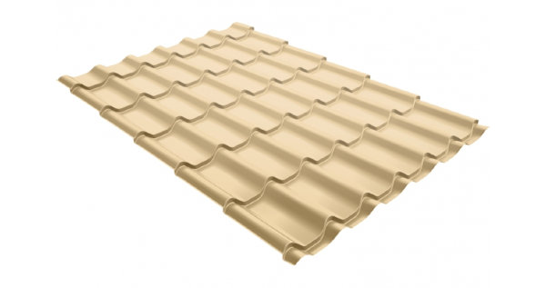 Металлочерепица классик 0,5 Satin RAL 1014 слоновая кость купить в Москве