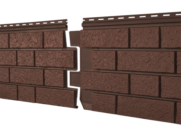 Фасадная панель Ю-пласт Стоун Хаус S-Lock Клинкер терракотовый купить в Москве