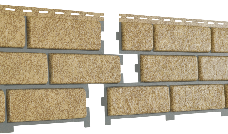 Фасадная панель Ю-Пласт Стоун Хаус Кирпич с декорированным швом Песочный купить в Москве