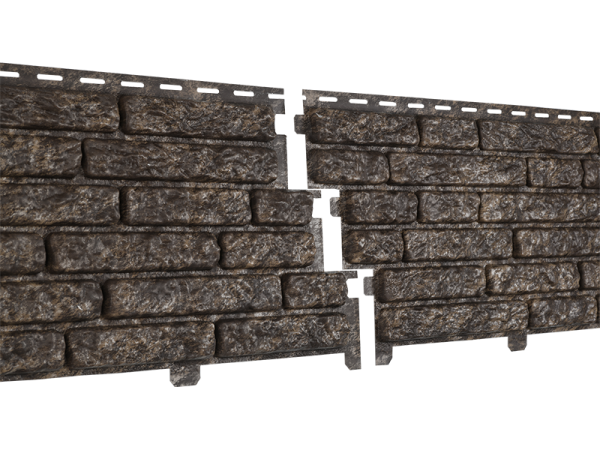 Фасадная панель Ю-пласт Стоун Хаус Кварцит Коричневый купить в Москве