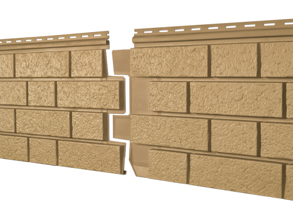 Фасадная панель Ю-пласт Стоун Хаус S-Lock Клинкер горчичный купить в Москве