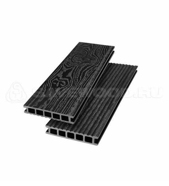 Террасная доска из ДПК SW Ornus тангенциальный распил черный купить в Москве