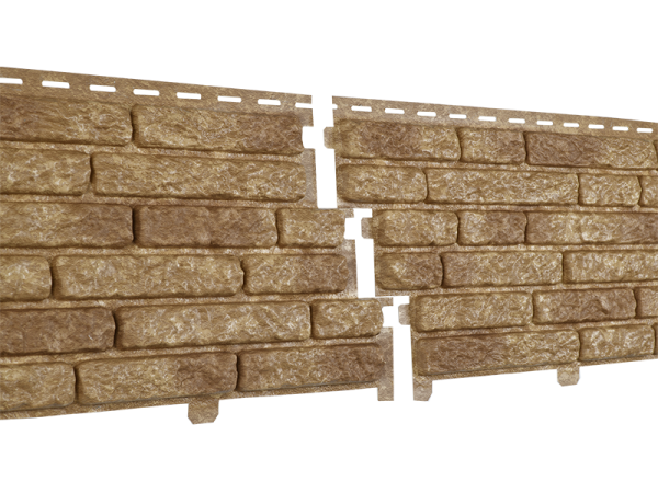 Фасадная панель Ю-пласт Стоун Хаус Кварцит Тёмно-бежевый купить в Москве