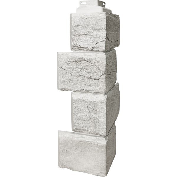 Цокольный сайдинг FineBer – Серия “Камень природный”, Угол наружный Жемчужный купить в Москве