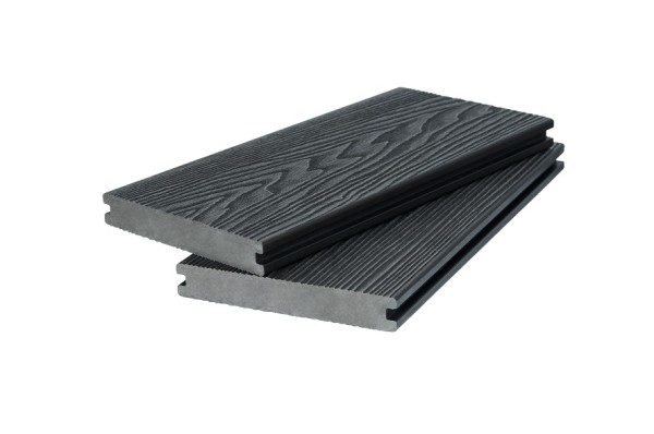 Доска террасная 3D фактура дерева POLIVAN GROUP двухсторонняя полнотелая SINGARAJA чёрный купить в Москве