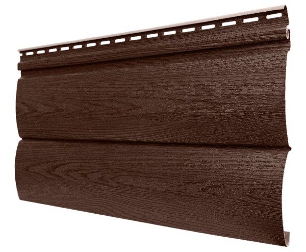 Виниловый сайдинг tecos, серия lux - оцилиндрованный брус двойной, - итальяский орех купить в Москве