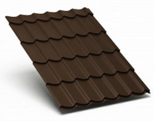 Металлочерепица Металл Профиль матовый полиэстр Valori 0,5 сталь RAL 8017 коричневый купить в Москве