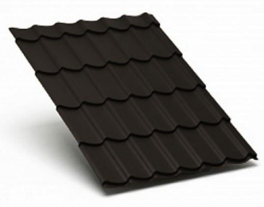 Металлочерепица Металл Профиль матовый полиэстр Valori 0,5 сталь RR 32 темно-коричневый купить в Москве