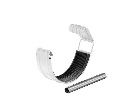 Водосток Aquasistem, система 125x90 - Соединитель желоба с резиновым уплотнителем RR 20 Мраморно-белый купить в Москве