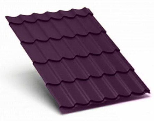 Металлочерепица Металл Профиль матовый полиэстр Valori 0,5 сталь RR 779 баклажан купить в Москве