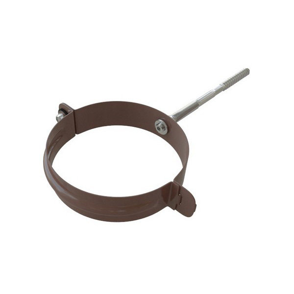 Водосток Альта-Профиль Метал – Хомут трубы металлический (коричневый) купить в Москве