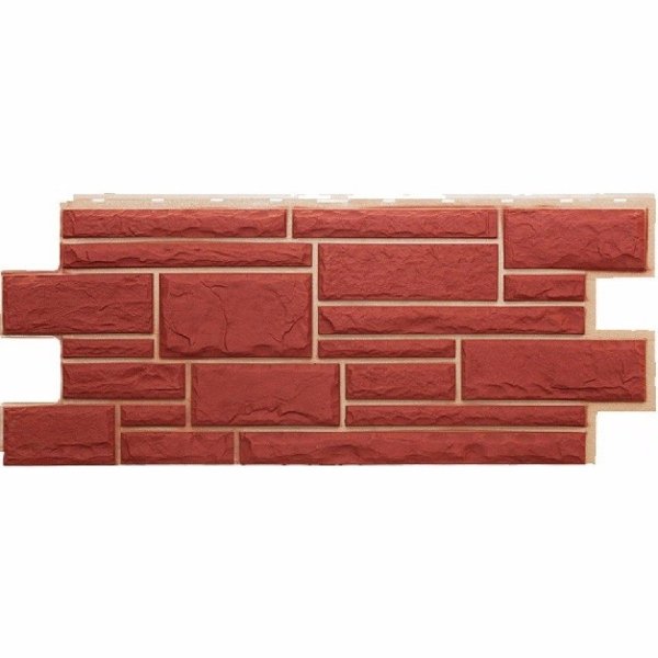 Фасадная панель Техоснастка, Камень Дикий, Красный купить в Москве