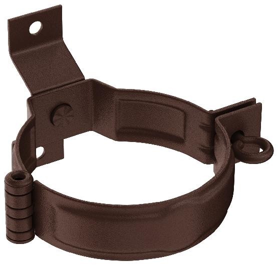 Водосток Aquasistem, Система 125x90 - Декоративный хомут трубы под дерево с комплектом крепления RAL 8017 Коричневый matt купить в Москве