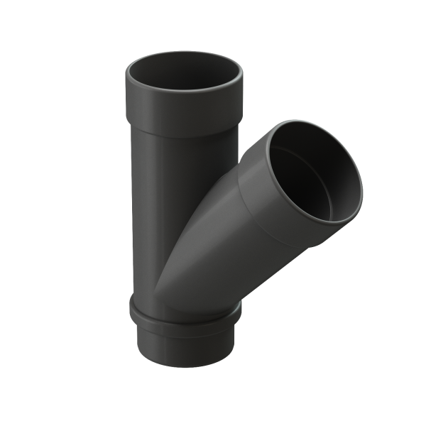 Тройник 45˚ для водосточной трубы Docke Lux ПВХ - Графит купить в Москве